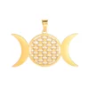 Collier Pendentif Triple Lune Fleur de Vie - Or